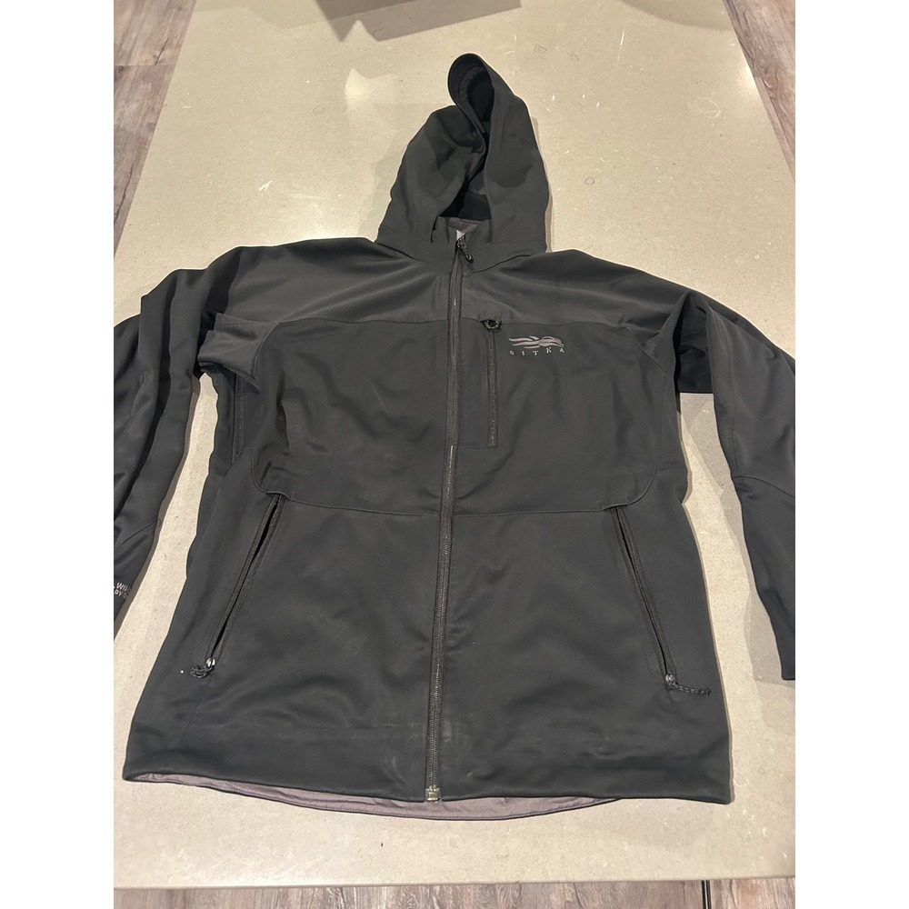Sitka Gear Jetstream Jacket‎ Mens Medium Black Windstopper Softshell Hoody
